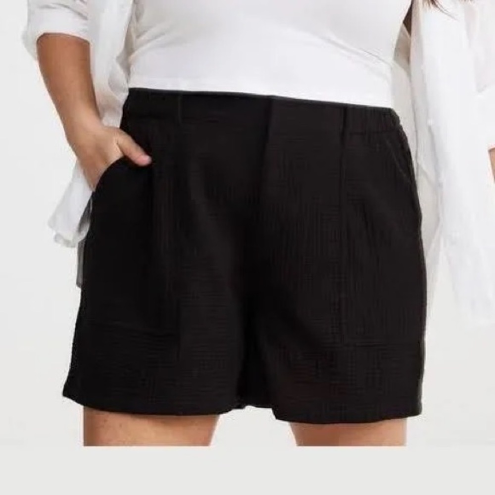 Torrid Linen Blend Black Shorts